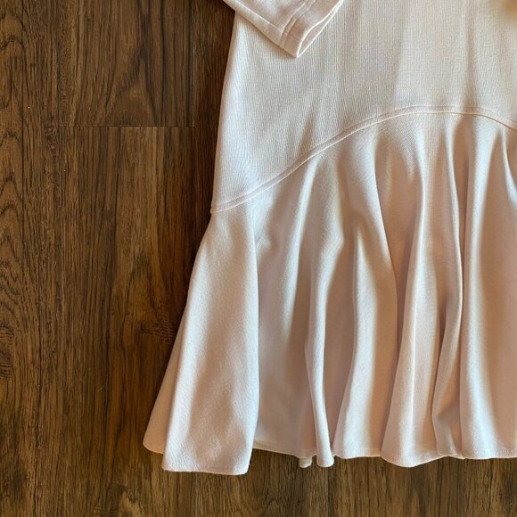 Vintage Ms Chaus ballerina pink drop waist dress Womens 8 ruffle 80s long sleeve - Picture 7 of 8